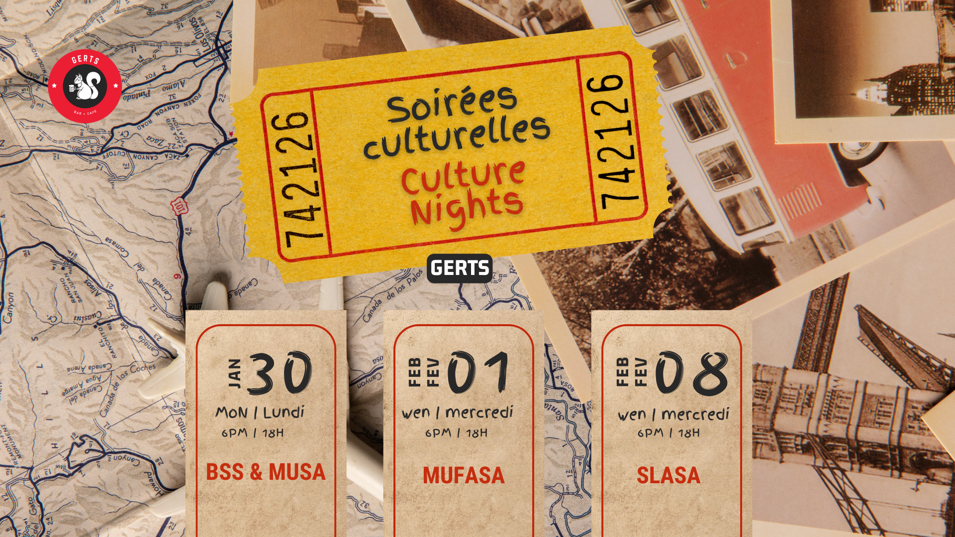 Les soirées culturelles à Gerts - BSS & MUSA